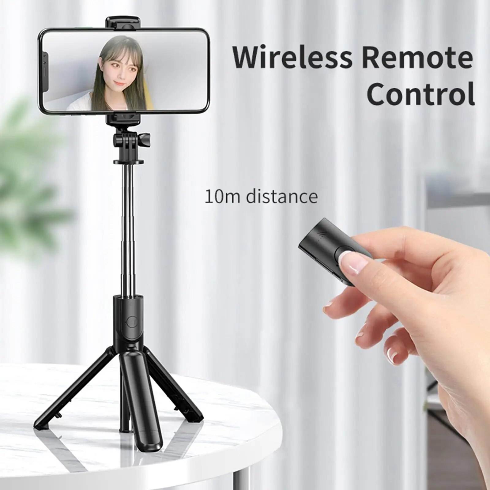 Wireless Selfie Stick Tripod Foldable Bracket Blue-tooth Remote Control Outdoor Anti-Shake Stabilizer for Cellphone Vlogging